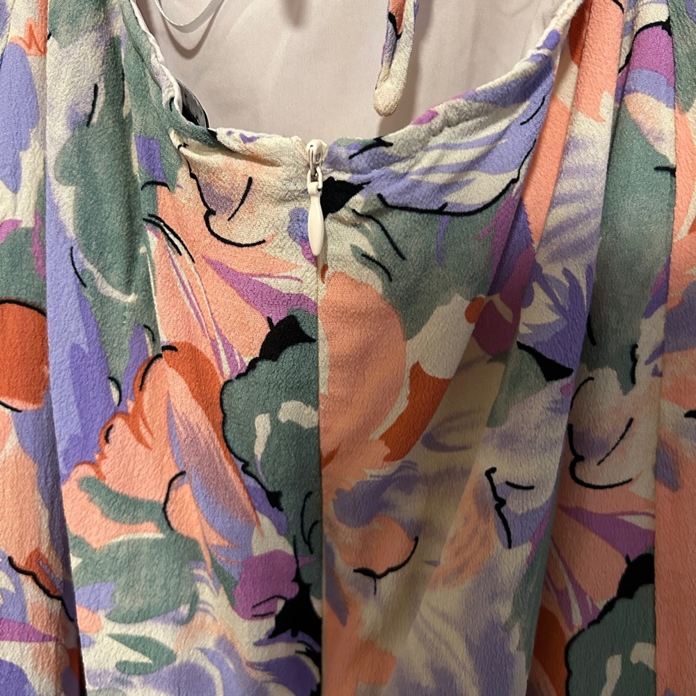 Lulu's Multi Floral Tie Back Midi Dress - Picture 10 of 12